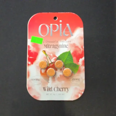 Opia Kratom Extract Wild Cherry Chewable Tabs 4 Count