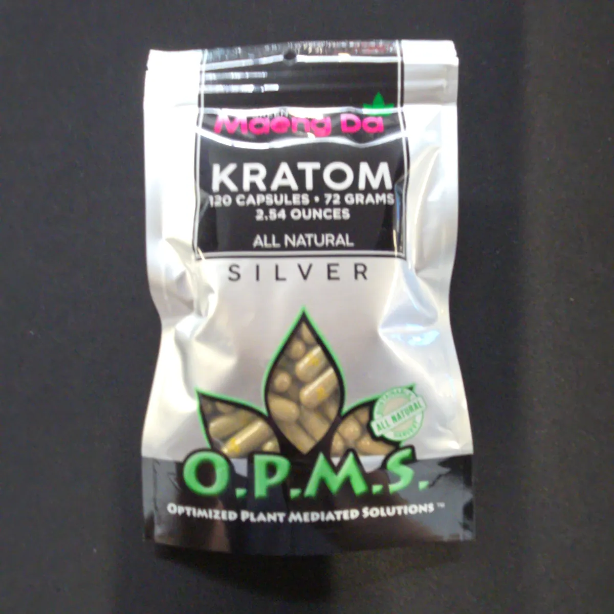 O.P.M.S. Green Mang Da Kratom 120 Capsules