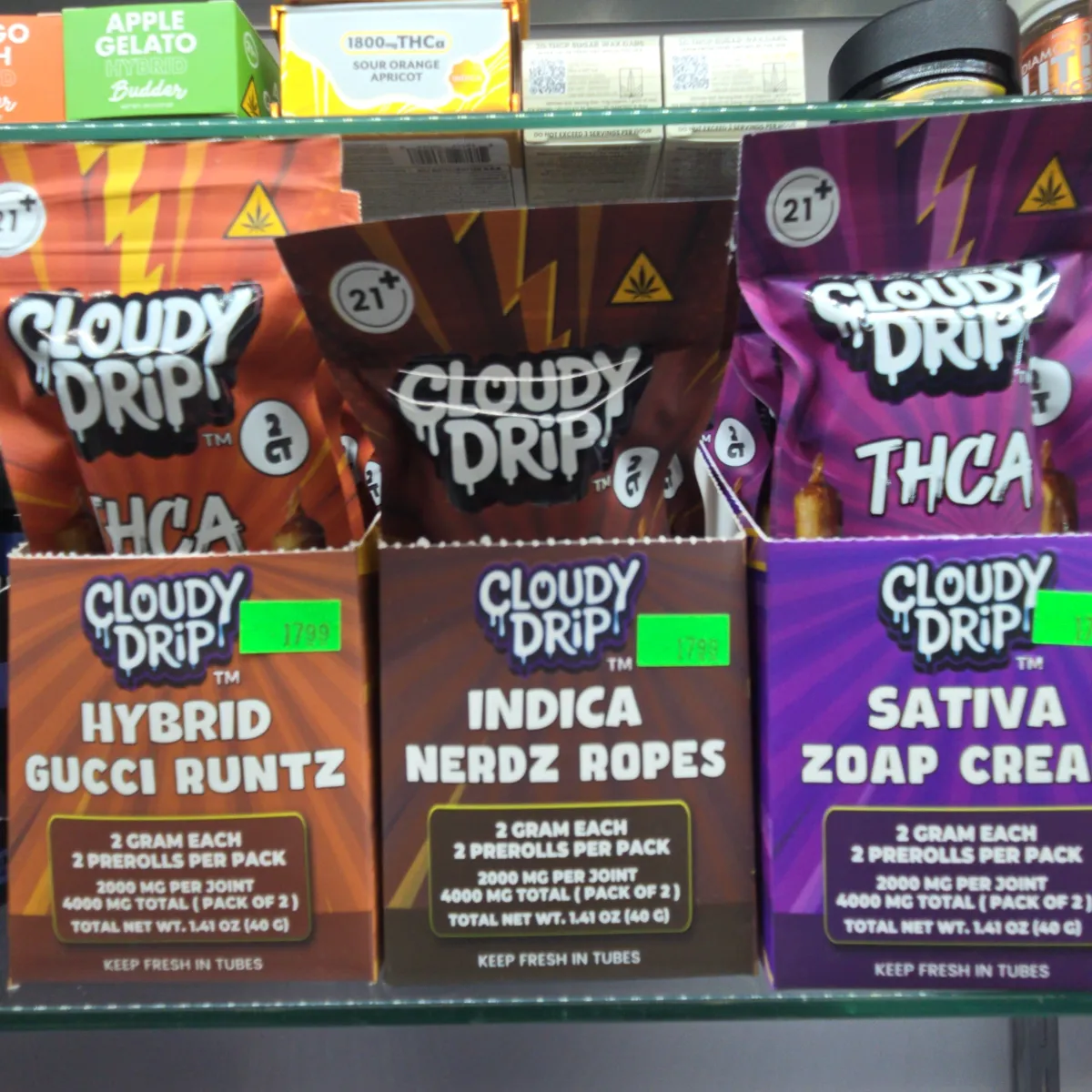 Cloudy Drip THCA 2 Gram Prerolls 2 Count