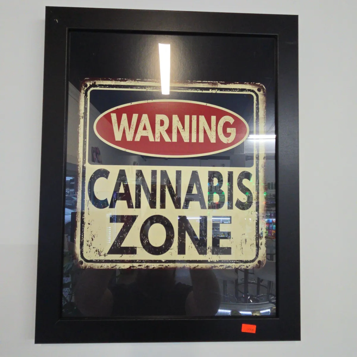 Warning Cannabis Zone Framed Poster