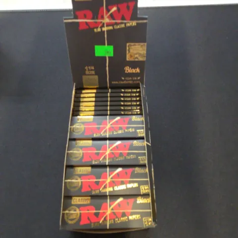 RAW 1 1/4 Size Classic Black Slow Burn Rolling Papers