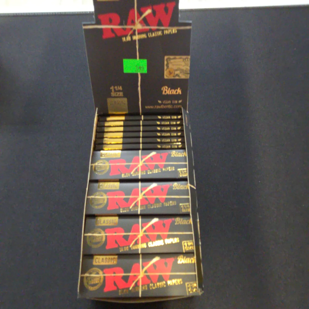 RAW 1 1/4 Size Classic Black Slow Burn Rolling Papers