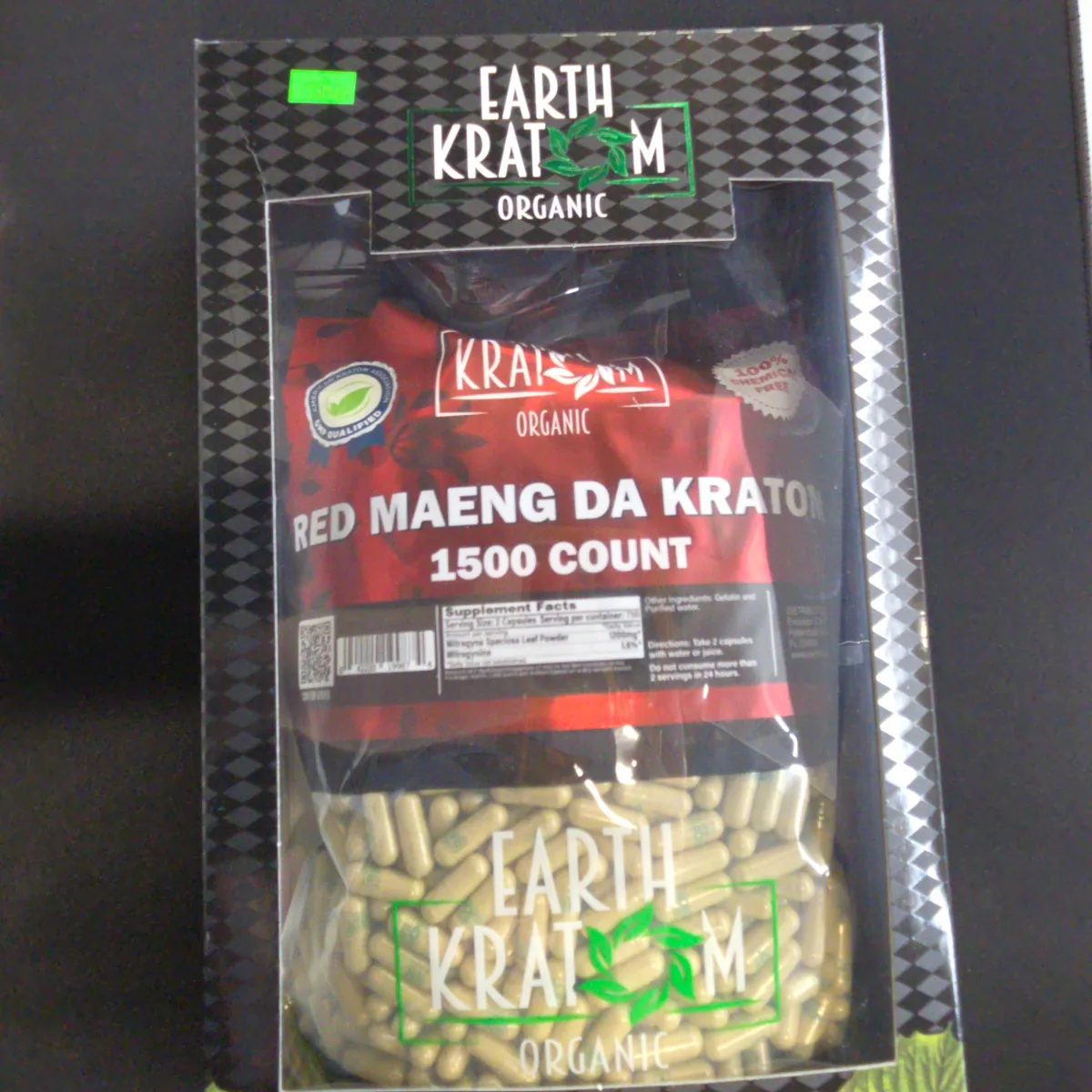 Earth Kratom Red Maeng Da 1500 Capsules